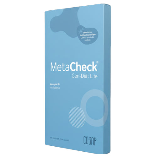 MetaCheck® Gen-Diät Lite Gesundheitstest von CoGAP GmbH, DNA-Analyse für individuelle Stoffwechseloptimierung, Faltschachtel.