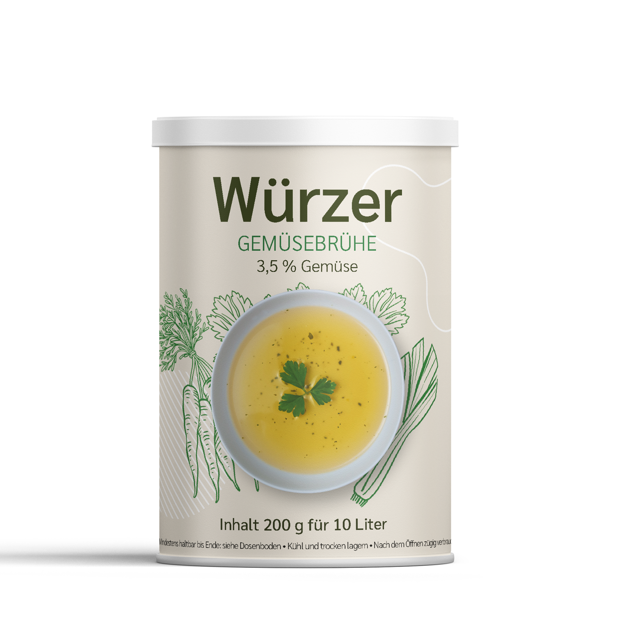 Würzer Gemüsebrühe von CoGAP GmbH, vegetarische Suppenbrühe ohne Geschmacksverstärker, in einem Beutel mit Gemüse und Gewürzen